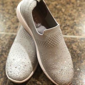 Kelly and Katie grey slip on sport loafers with sparkle!